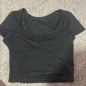 Black Ruched Women's Top